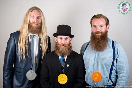Natural Full Beard with Styled Moustache Winners - 3 Jos Gibson - 2 Mark Fuller - 1 Matthew Brown - Photo Rick Harrison. Click for carousel Natural Full Beard with Styled Moustache Winners - 3 Jos Gibson - 2 Mark Fuller - 1 Matthew Brown - Photo Rick Harrison. Click to enlarge and for carousel