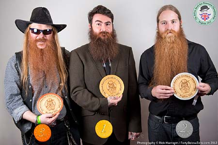 Natural Full Beard Winners - 3 Colin Poetz - 2 Anthony Ibbitson - 1 Andrew Balls - Photo Rick Harrison. Click to enlarge and for carousel Natural Full Beard Winners - 3 Colin Poetz - 2 Anthony Ibbitson - 1 Andrew Balls - Photo Rick Harrison. Click to enlarge and for carousel